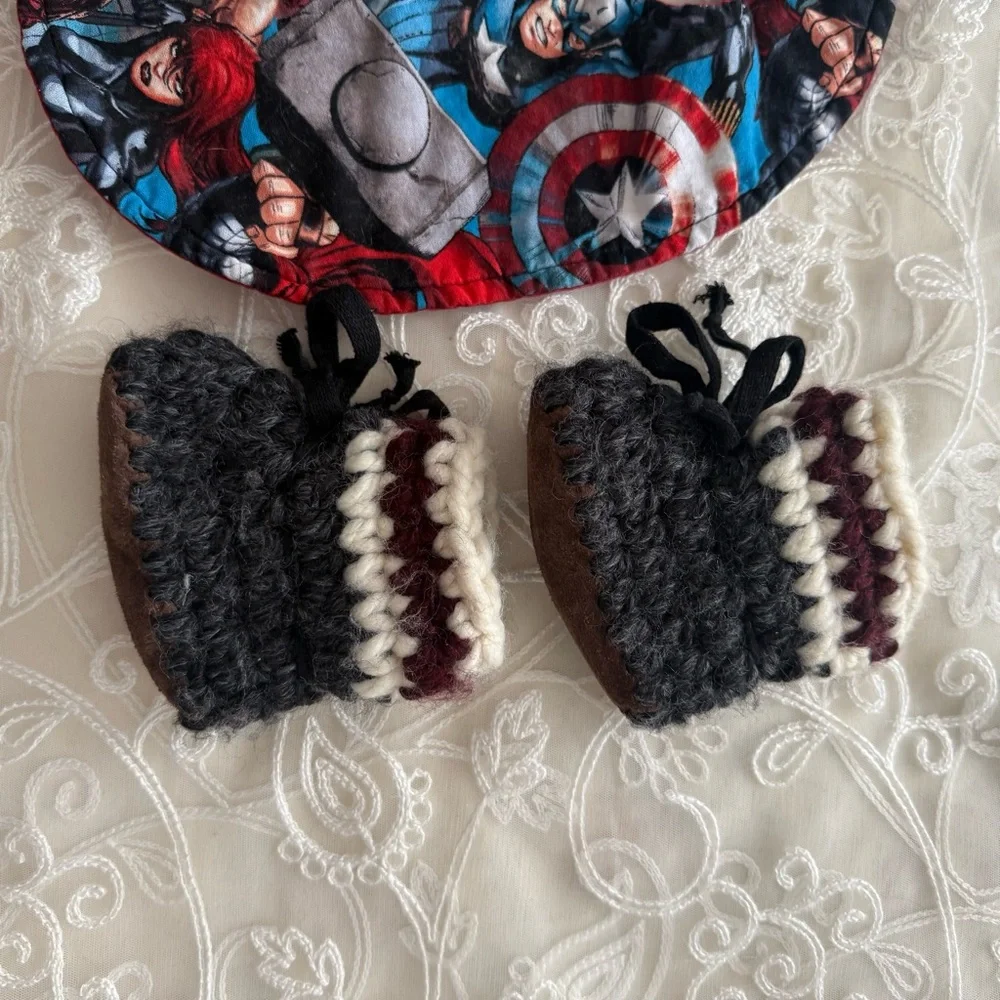 Marvel Red and Black Superhero Bib